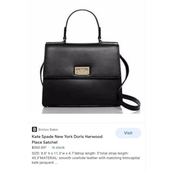 KATE SPADE NEW YORK Doris Harwood Place Large Top Handle Satchel Smooth Cowhide - Picture 1 of 16